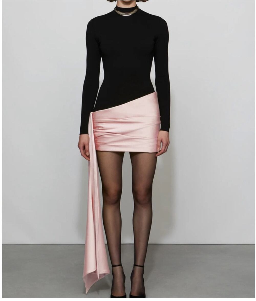 Et Ochs Asymmetrical Black and Pink Dress
